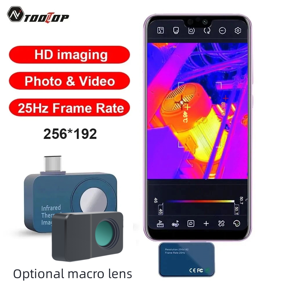 Nf 521 Thermal Imaging Camera - TOOLTOP T7 256*192 Android Tip-C termal